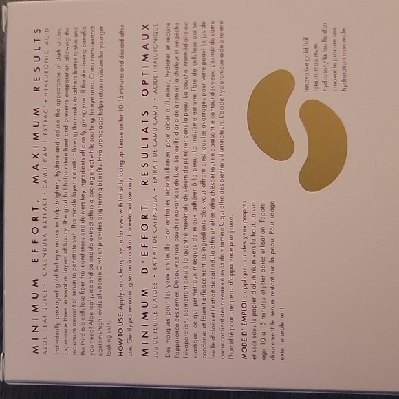 NWOT - Wander Beauty Baggage Claim Gold Eyes Mask 6 pairs - Picture 2 of 2